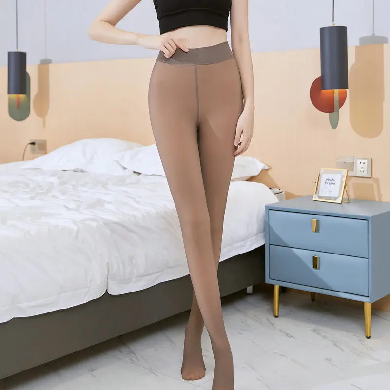 Women Warm Pantyhose Winter Velvet Stockings Thick Warm Grey Tights High Elastic Fashion Solid Color Ladies Thermal Pantyhose