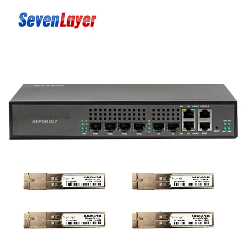 EPON OLT 4PON порты FTTH CATV GEPON OLT Перевозчик-класс высокой плотности волоконно-оптический высокое качество 1,25G Профессиональный мини - Цвет: with 4p PON module