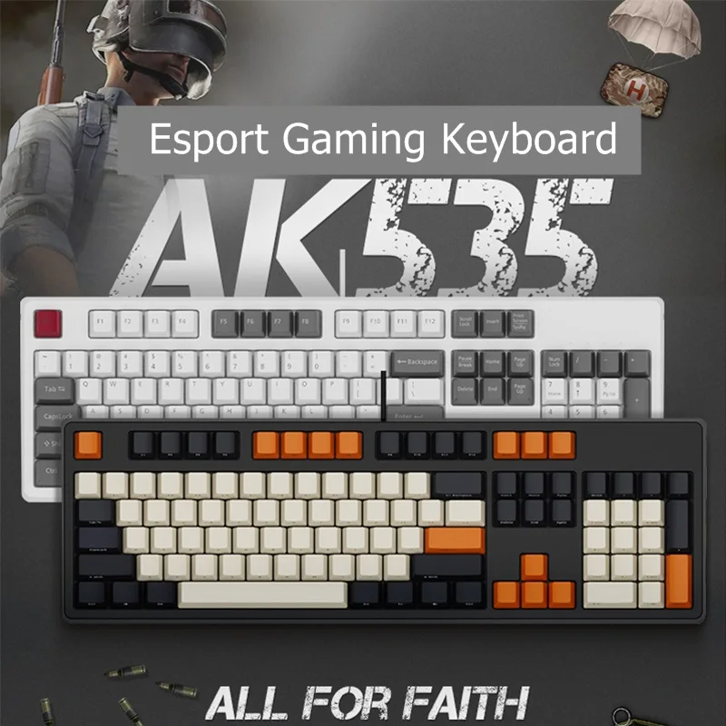 Ajazz AK535 PBT 104 клавиши USB Проводная Механическая клавиатура настольная Вишневый