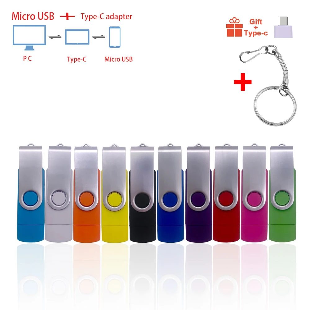 Более 10 шт. бесплатный логотип микро OTG USB флеш-накопитель 2 0 4 ГБ 8 16 32 крутой Android/PC