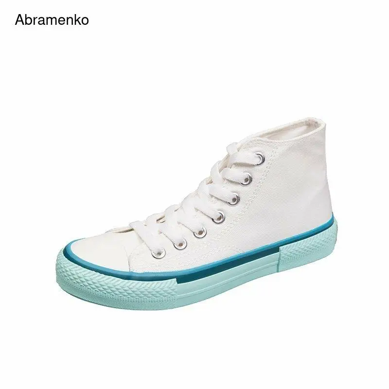 

Canvas Shoes Vulcanized Sneakers Solid Shoes Sneakers Ladies Lace-up Casual Shoes Breathable Walking Canvas Shoes size 35-40