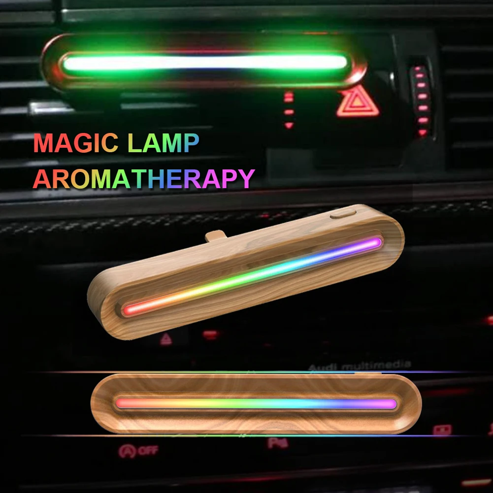 

Car Air Freshener Air Vent Clip Aroma Diffuser with LED Night Light Solid Perfume Fragrance Diffuser Car Interior Accessories