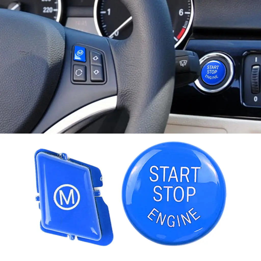

Styling Engine Start Stop Ignition + M Button Sticker For BMW E90 E92 E93 M3