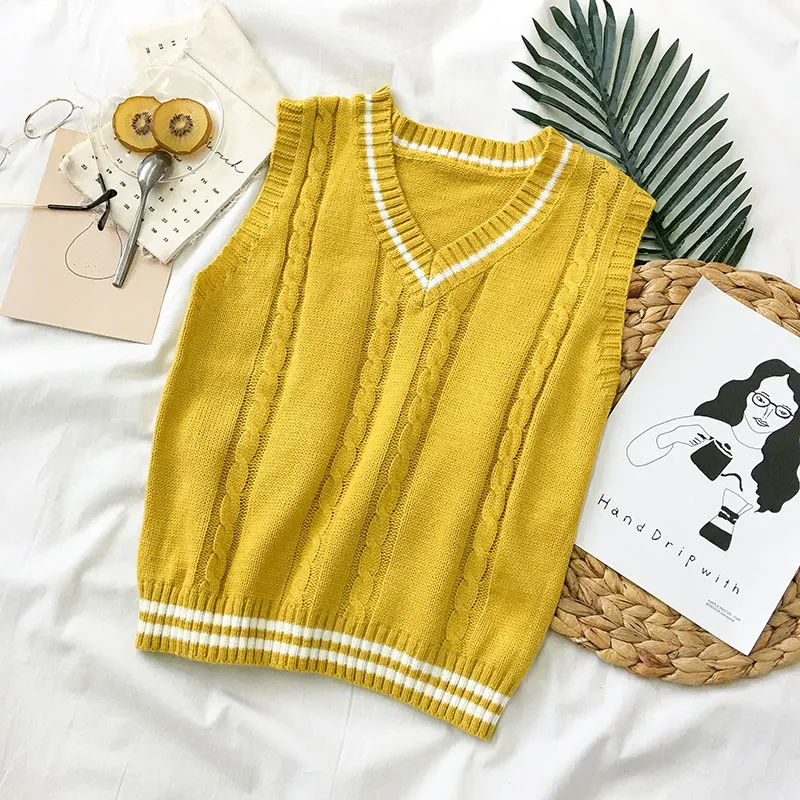 Женский полосатый жилет без рукавов контрастных цветов в Корейском стиле весна