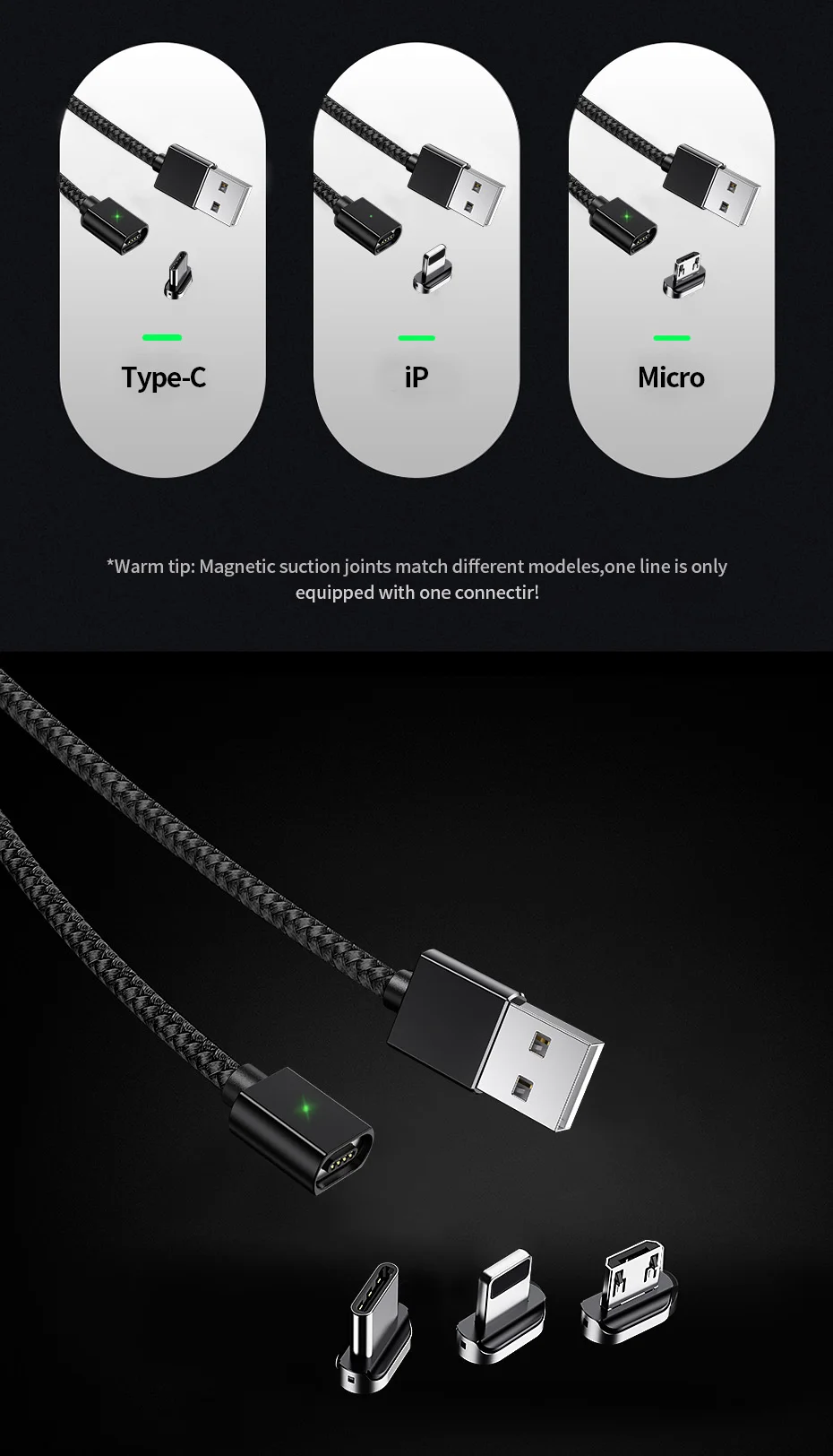 Магнитный usb-кабель Олаф, 3 А, быстрая зарядка, Micro USB type-C кабель для iPhone, samsung, Xiaomi, huawei, Магнитный зарядный кабель для телефона