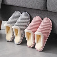 cheap japanese style autumn winter slipper for women warm striped light weight house slippers lady indoor home wooden floor shoe