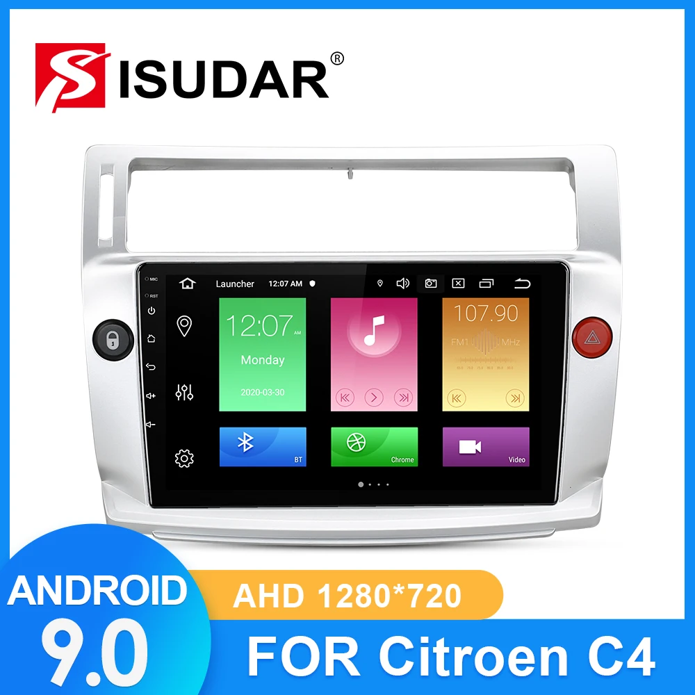 Автомагнитола ISUDAR для Citroen C4 авто с триумфальтом C-four 2004-2009 2 din Android 9 автомагнитола