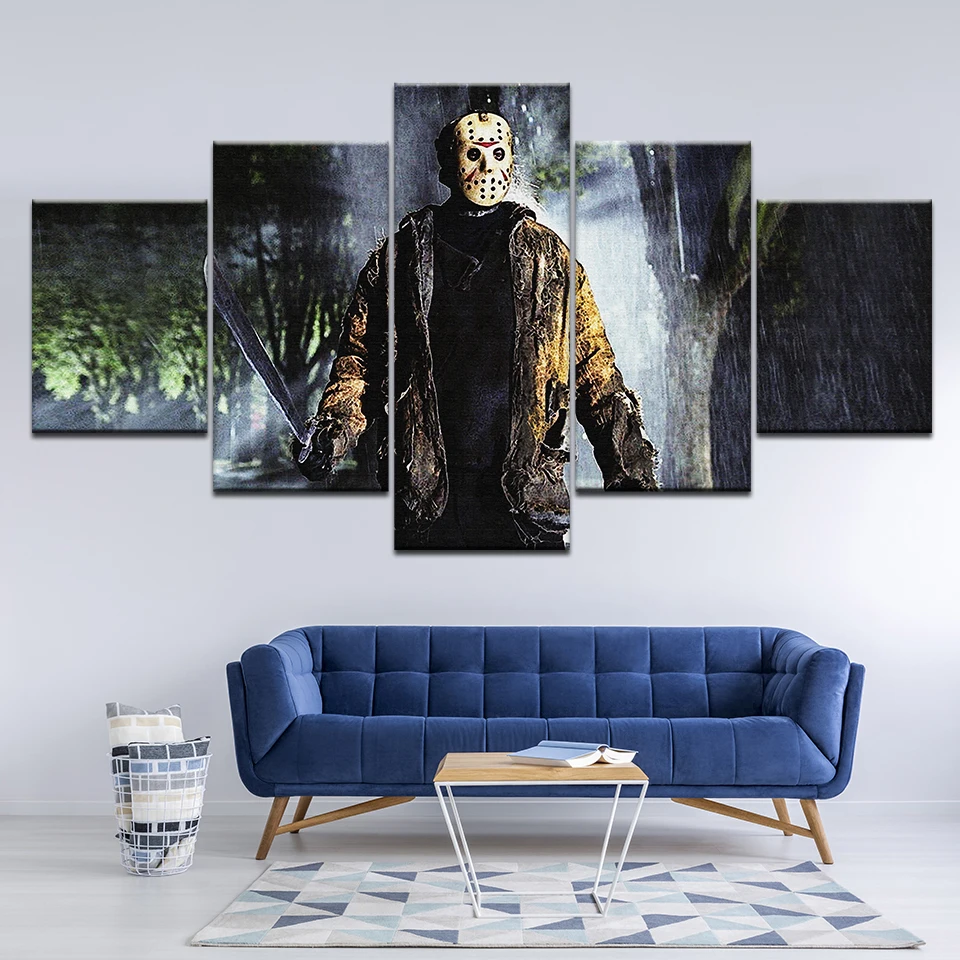 Картина на холсте Jason Voorhees Friday the 13th 5 шт. настенная живопись модульные обои постер