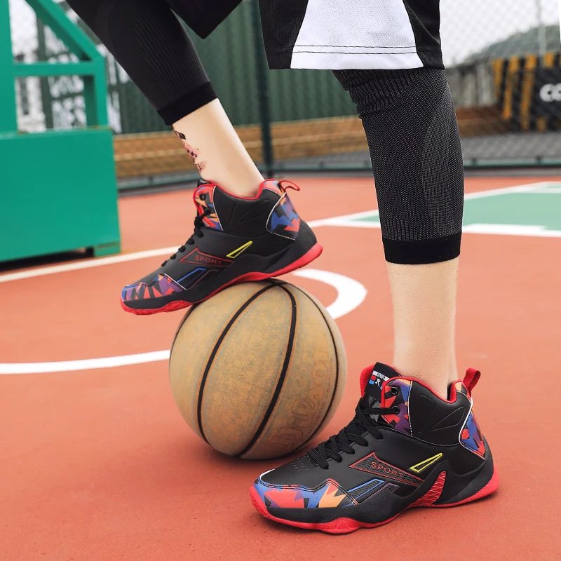 New Spring High-top Basketball for Man Light Unisex Basketball Sneakers Men fashion Prints Sports Training Shoes Ankle Boots