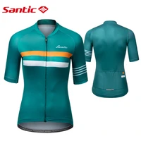 santic cycling jersey for women short sleeve full zipper road bike shirts non slip summer mountain bicycle clothing asian size