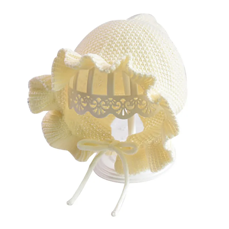 Вязаная Шапочка для малыша Милая зимняя теплая Модная шапка с листьями лотоса