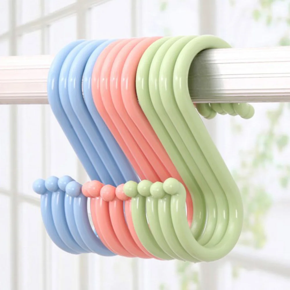 

Portable Multi-Purpose Kitchen Hooks Durable Home Organizer S Shape Plastic Clothing Rack Baby Stroller Hanger