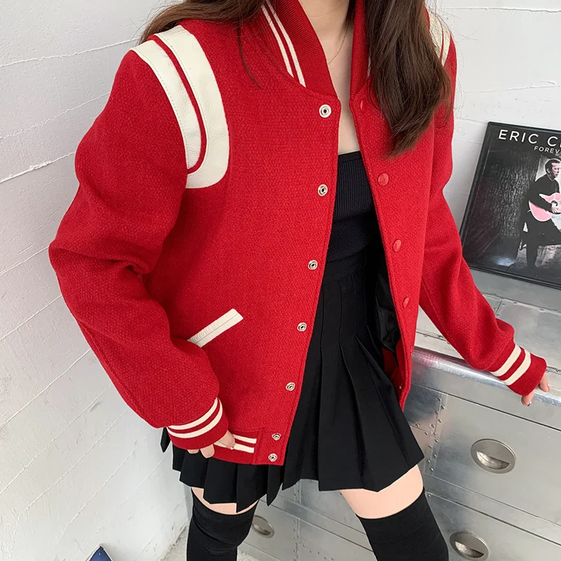 Классическая бейсбольная Униформа ручной работы из натуральной кожи шерстяная