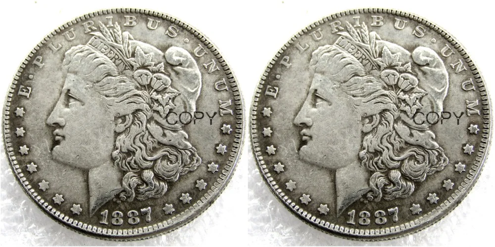 Монеты США 1887/1887 два лица UNC/старый цвет Морган копия доллара монеты