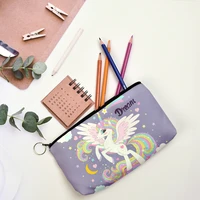 cartoon unicorn print pencil case students pen pouch cute portable pencil box stationery pencil bag office gifts supplies