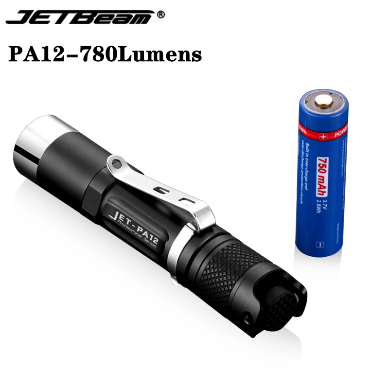 

JETBeam PA12 Small Tactical Flashlight Cree XPG3 LED 780Lumen Mini Pocket Police Torch Professional Outdoor Auxiliary Flashlight