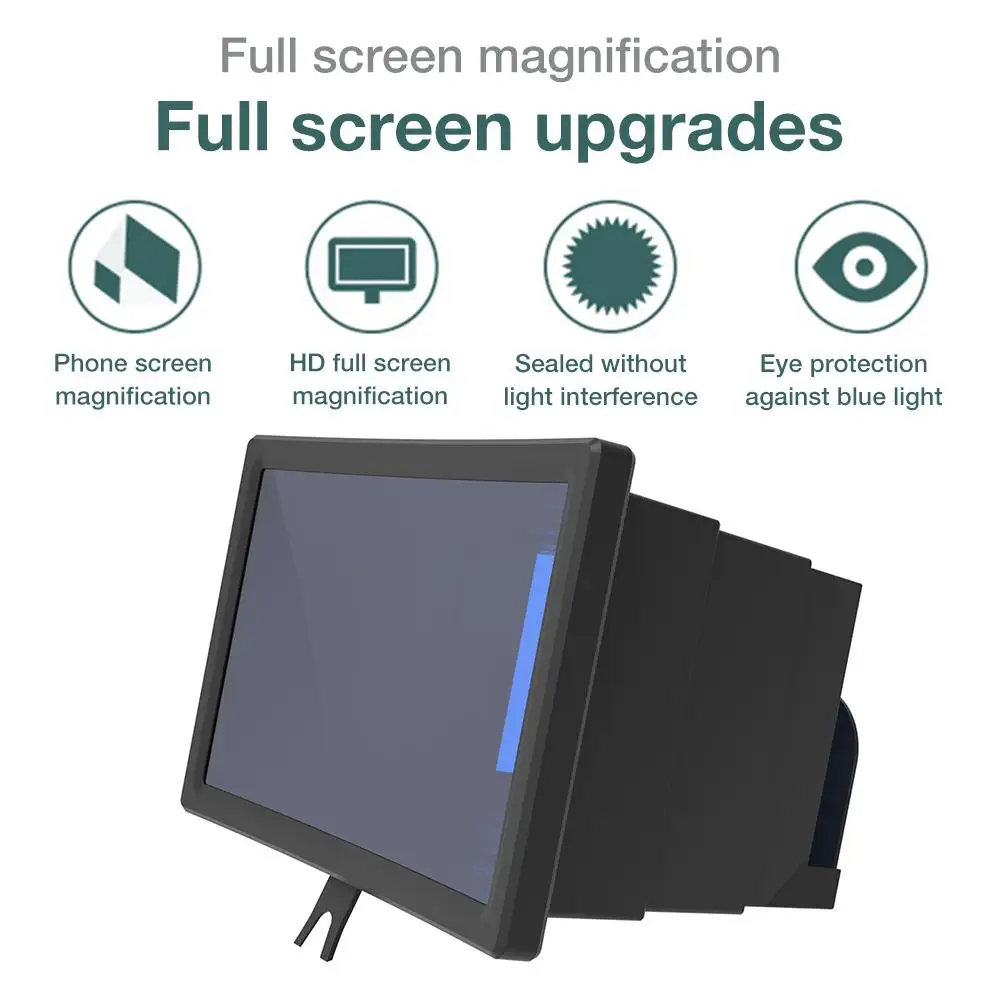 

F10 3D 12 Inch Mobile Phone Screen Magnifier Durable Telescopic Multifunction Screen Magnifier For Indoor Camping Travel