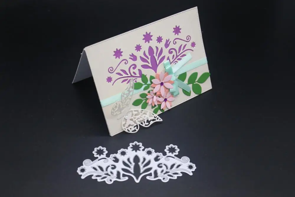 

AZSG FLOWER Cutting Dies Clear Stamps For DIY Scrapbooking/Card Making Decorative Silicone Stamp Crafts