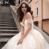 graceful a line wedding dresses 2021 off the shoulder appliques bride skirt sweetheart backless princess bridal gowns