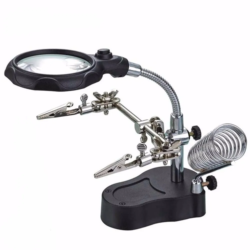

17+ 60mm Auxiliary Clip Black Magnifier Bracket Dual Soldering Iron New