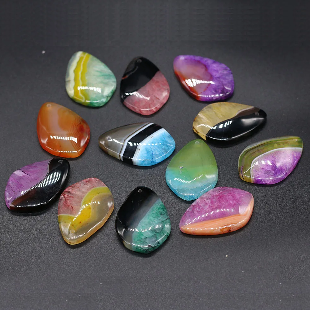 

Natural Stone Pendant Geometry Shape crystal Exquisite charms For jewelry making DIY necklace bracelet accessories Size 30x45mm