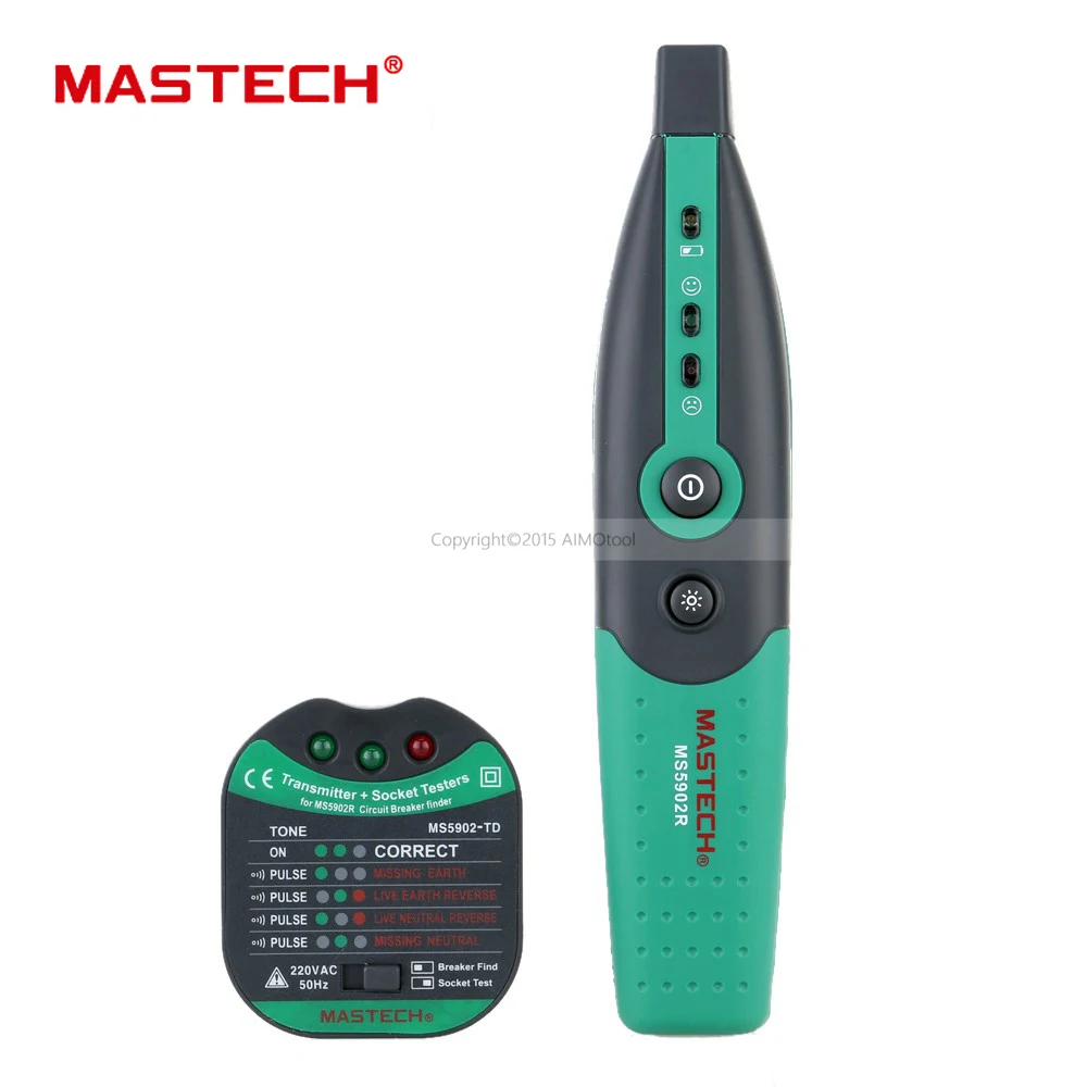 Автоматический выключатель MASTECH MS5902, тестер розетки предохранителя, Европейская и американская Спецификация 220 В/110 В с фонариком - изображение