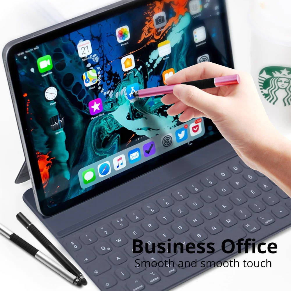 2 in 1 screen caneta touch pen universal stylus pen drawing tablet capacitive smart pencil accessories 2pcs free global shipping