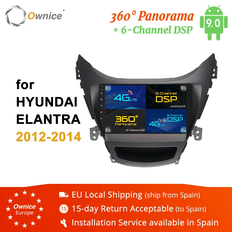 Ownice K1 K2 K3 K5 K6 ANDROID 9 0 8 ядер автомобильный DVD GPS Радио для HYUNDAI ELANTRA 2011 2012 2013 2014 2015 4G LTE DSP