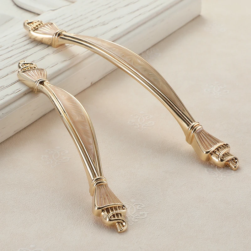 WV желтое золото Янтарная ручка 96 мм 128 ручки ящика кухонный шкаф дверные