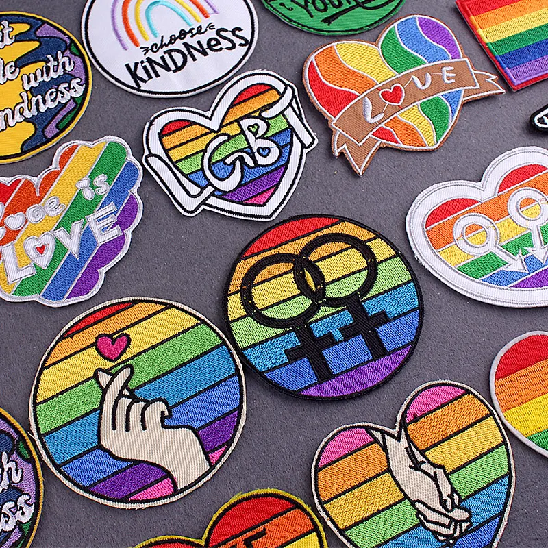 Нашивки ЛГБТ сделай сам с утюгом нашивки на одежду гей-значок гордости вышивка
