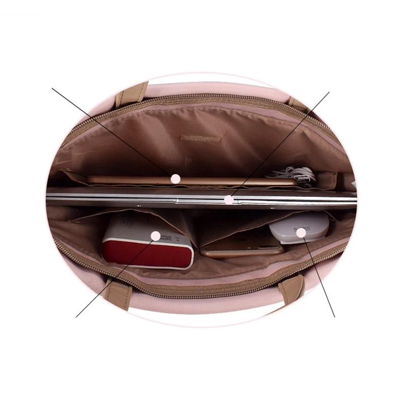 Водонепроницаемая сумка для ноутбука из ПУ со съемным плечевым ремнем портфель 13