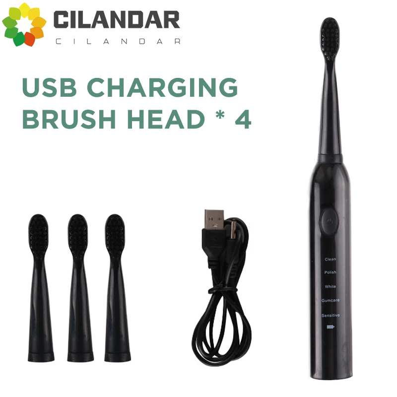 

CILANDAR электрическая зубная щетка USB зарядка для взрослых и детей новый портативный мягкий sonic вибрации пятиступенчатая зубная щетка