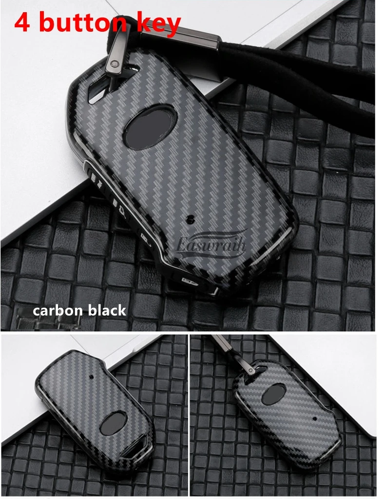 

Car Carbon Fiber Key Case Cover Holder For Kia Sportage Ceed Sorento Cerato Forte 2017 2018 2019 Remote Smart 3/4 Buttons