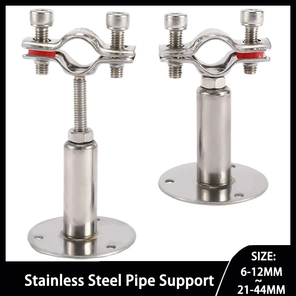 

Pipe Supports Stainless Steel Wall Mount Ceiling Mount Adjustable Pipe Bracket Clamp Pipe Straps with Screws Pipe Tube