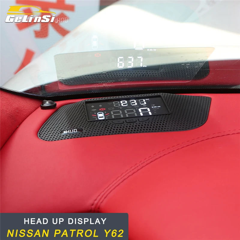 GELINSI для Nissan Patrol Y62 2010- HUD на лобовое стекло Дисплей авто-Стайлинг превышение скорости Предупреждение лобовое стекло сигнализации проектор Системы