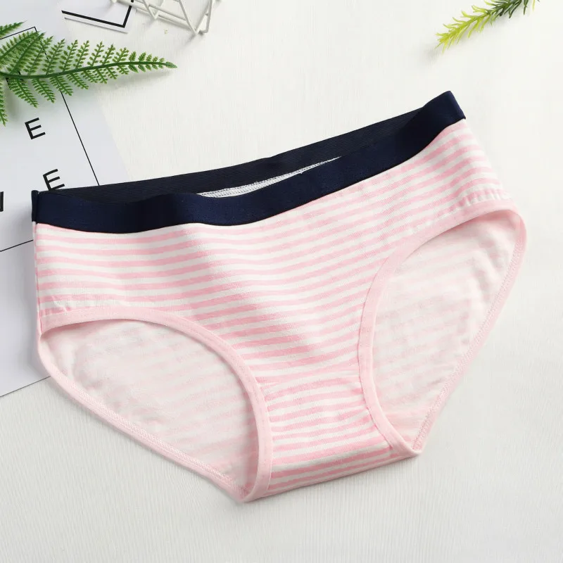 Трусики женские х/б бесшовные в полоску 3 шт./лот|Женские трусики| |