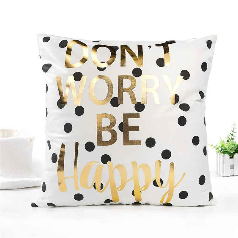 Рождественская подушка с надписью Fuwatacchi декоративная Экологичная из золотой