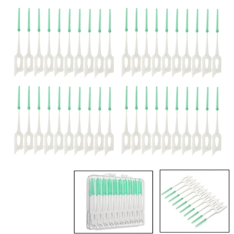 

A0ND New 40Pcs Soft Clean Between Interdental Floss Brushes Dental Oral Care Tool