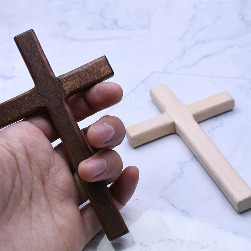 Христианский деревянный крест 12 см (4 7 дюйма) большой длинный распятие два цвета -