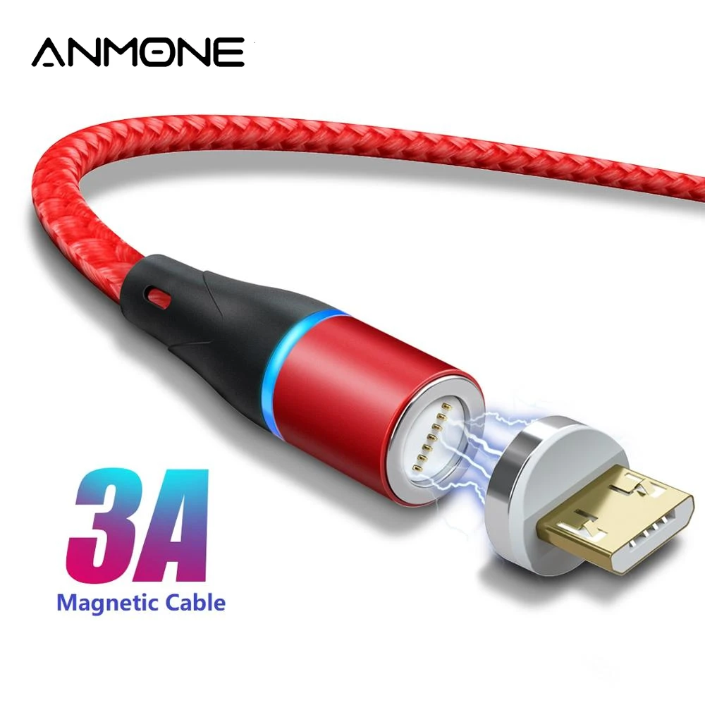 Магнитный кабель ANMONE Micro USB Type C Android быстрая зарядка кабели для телефонов