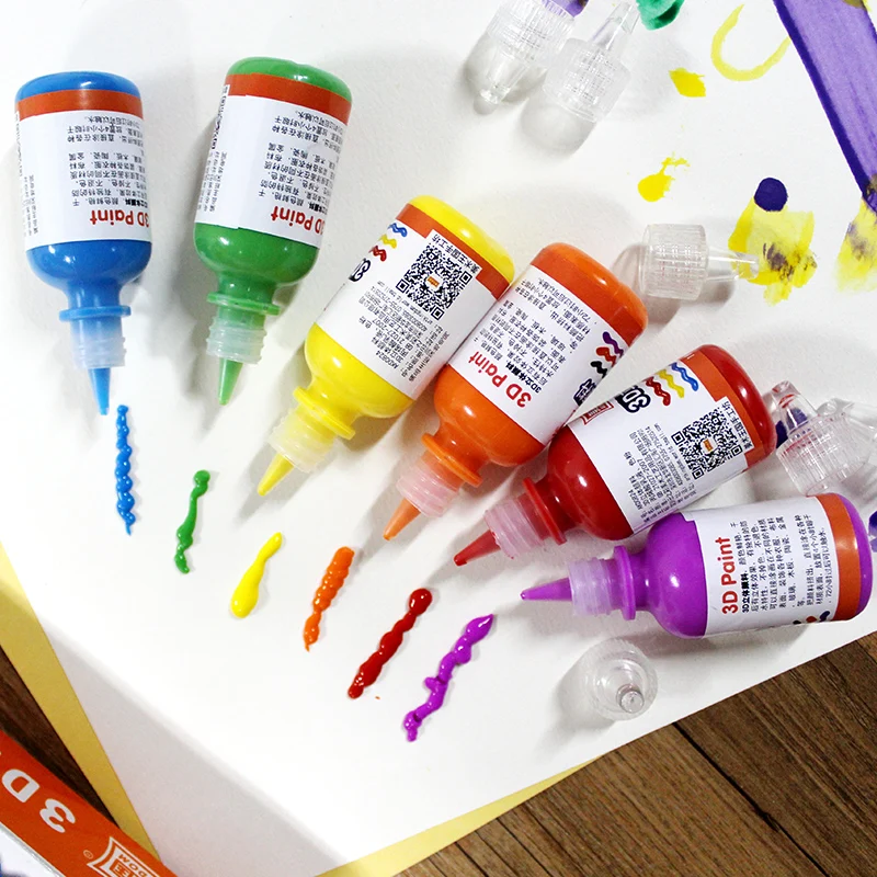 6/12 цветов набор акриловых 3D красок для рисования ткань краски одежда стеклянные
