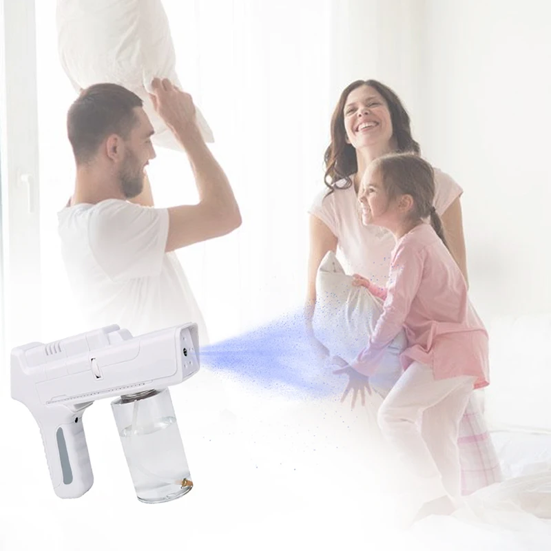 

The Tenth Generation 2M Spray Distance 350ML Wireless Electric Sanitizer Sprayer Disinfectant Blue Light Nano Steam Spray Gun