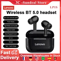 lenovo lp1s tws bluetooth headphones wireless headset smart touch voice assistant sports hifi music with mic for android and ios