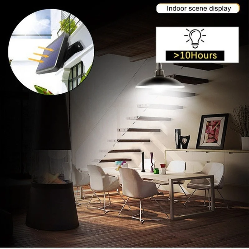 

NEW Double Head Solar Pendant Light Outdoor Indoor Solar Lamp with Line Warm White/White Lighting for Camping Garden Yard