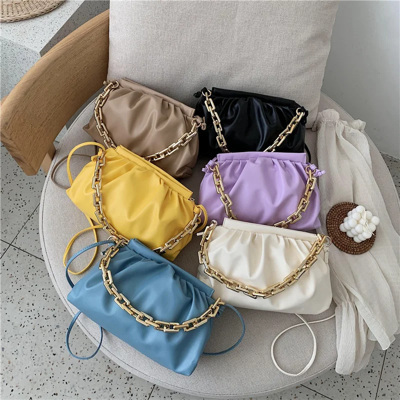 

ABAY Solid Color Pleated Diagonal Bag 2021 Fashion New High-Quality Soft Leather Women Handbag Travel Shoulder Bag Underarm Bag