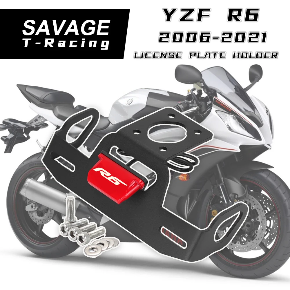 

Licence Plate Holder Frame LED Light For YAMAHA YZF R6 YZFR6 Motorcycle Accessories Rear Fender Eliminator Kit Bracket YZF-R6