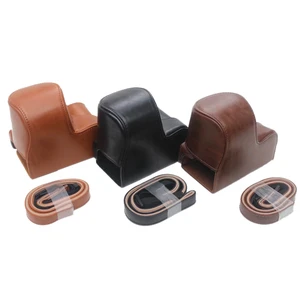 Hot Camera Pu Leather Bag For Sony ZV-E10 ZVE10 Body Protective with Screw Buttom Case Strap Shoulder Bag