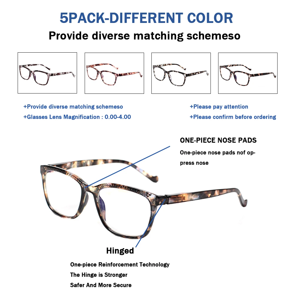 5 шт./упаковка мужские и женские очки с диоптриями + 1 0 2 3 4 | Аксессуары для одежды