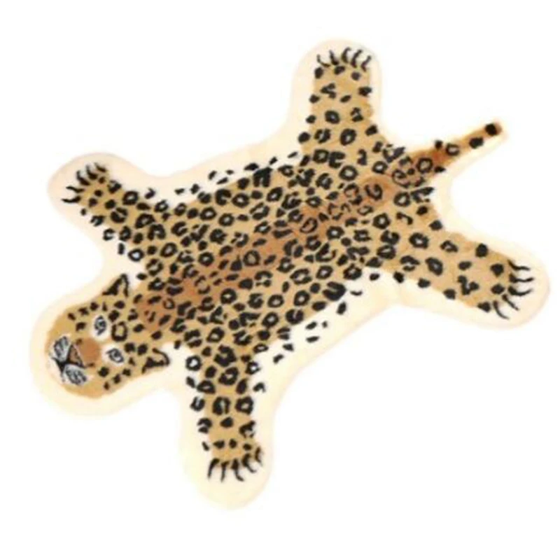 Мягкий в виде тигра домашний декор моющийся ковер из искусственной кожи для