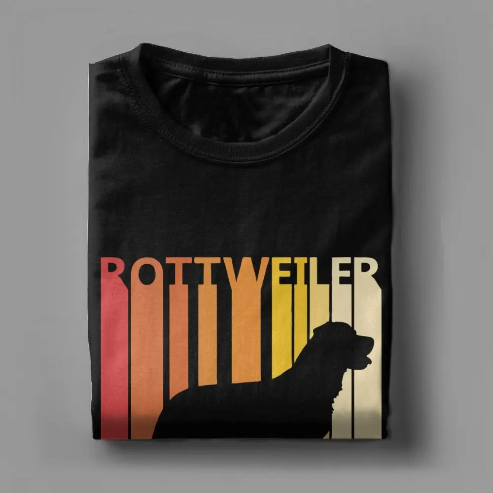 Винтажная футболка с силуэтом ротвейлера подарок для любителей собак Летняя